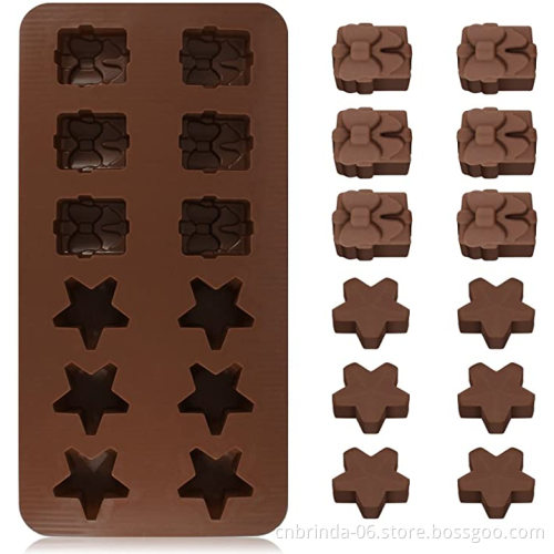 Christmas Chocolate Candy Mold Tray Star Silicone Baking Jelly Mold ice tray DIY Handmade Star Mold